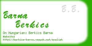 barna berkics business card